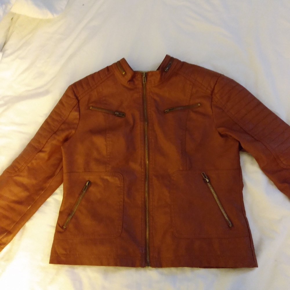 Super Hot Women's Brown Faux Leather Jacket